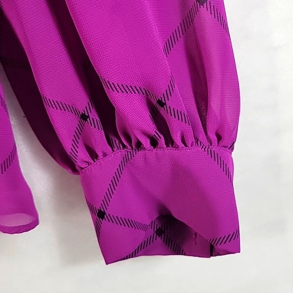 WORTHINGTON Sheer Long Sleeve Blouse Size L - Picture 4 of 11